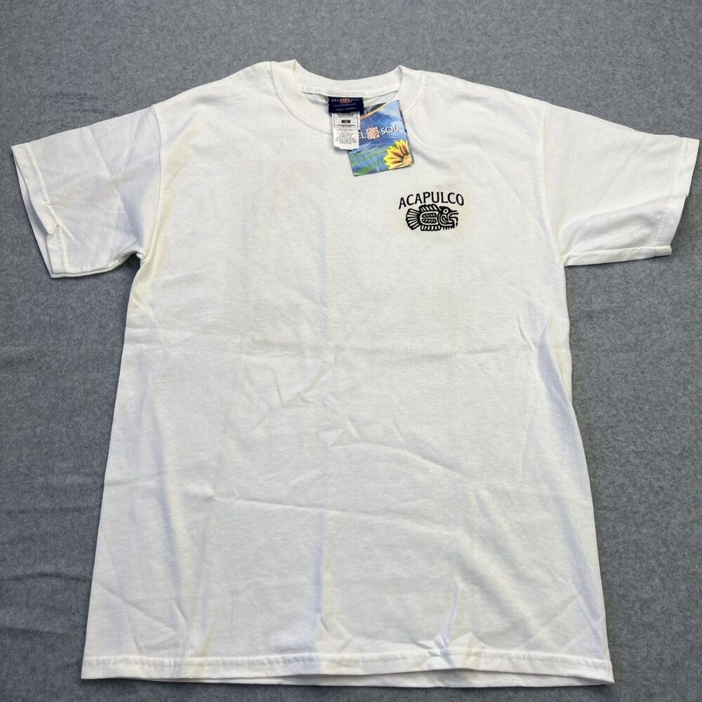 Del Sol Mens Color Changing T-Shirt Medium White Acapulco Diving Tropical Beach